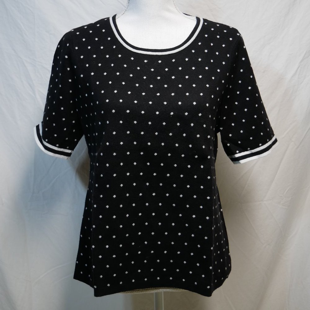 CeCe Black Cotton Sweater